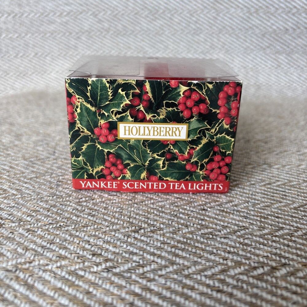 YANKEE CANDLE TEA LIGHTS "Hollyberry" Opened Box  SCENTED TEALIGHTS 9pc